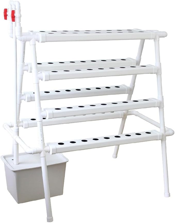 Hydroponics Growing System72 pots Food-Grade PVC-U Pipe for Beginners for Herbs Fruits Vegetables Without Water Tank GYL24824