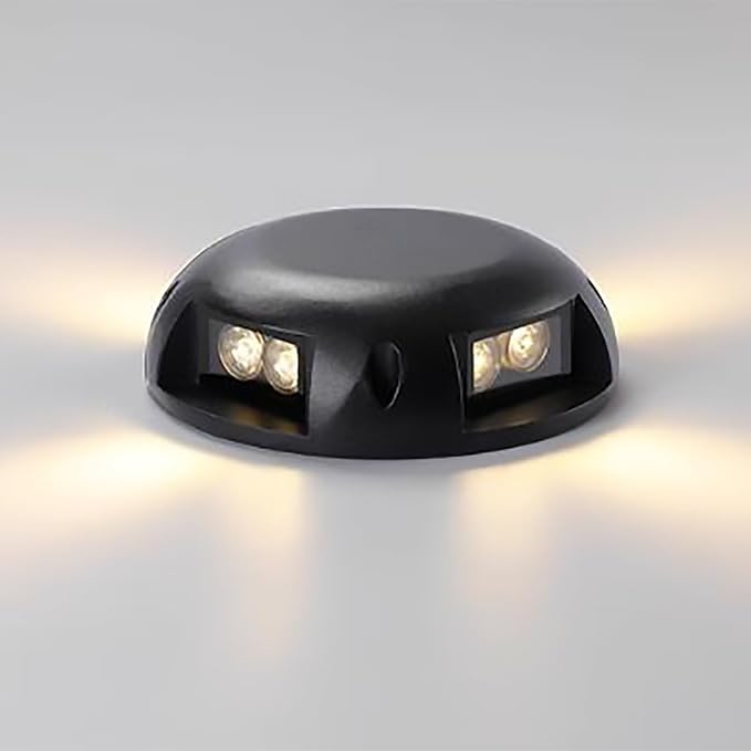 LED Landscape Lights - Outdoor Buried Lights Warm White AC 220V Ground Spotlight IP67 Waterproof Walkway Light Stair Step Light No Need to Drill Holes Wall Light Easy Installation