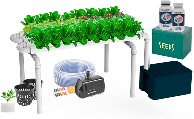 Hydroponic Kit N1 NFT System for 32 Plants Complete Indoor Garden with Nutrients Seeds &amp Accessories
