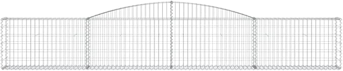 Gabion Baskets Galvanized Iron Welded Wire Cage Mesh Rock Retaining Walls for Landscape Steel Fence Garden (400 x 400 x 80 cm)