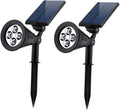 Uonlytech 2pcs Led Solar Garden Path Lights Ground Plug RGB Landscape Spotlights Outdoor Patio Lighting No Wiring Needed