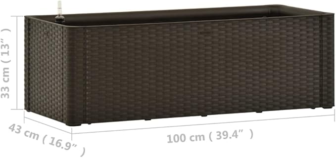 Garden Raised Bed PlanterGarden BedGalvanized Raised Garden BedPlanter Raised bedsGalvanized Planterwith Self Watering System Mocha 39.4x16.9x13