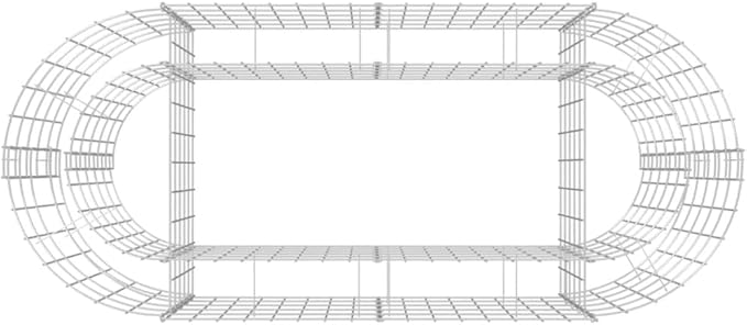 Gabion Raised Bed Galvanized Iron Fence Fencing Retaining Wall Steel Grid Welded Wire Garden Landscape (47.2 x 19.7 x 19.7 in)