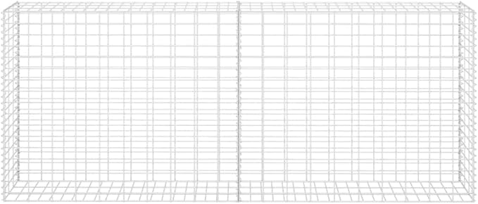Gabion Basket Galvanized Steel 33.5x11.8x78.7 Gabion Raised Bed Gabion Cages Basket Steel Woven Gabion Net for Backyard Garden -AA