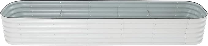 Raised Garden Bed Kit 17” Tall 9.3x2ftGalvanizing Planter Box OutdoorRaised Planter Bed for Gardening Vegetables Flowers Plants14 in 1 Modular Metal Raised Planter Bed