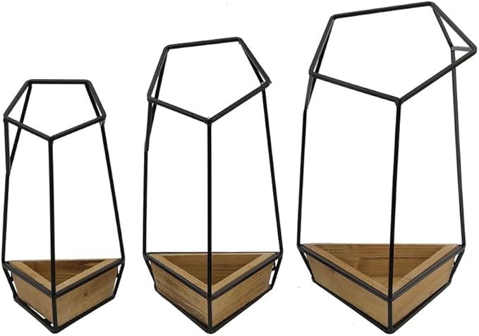 Set of 3 Felix Wall Planter L:10x10x16.5 M:8.5x8.5x15.5 S:7x7x13.5