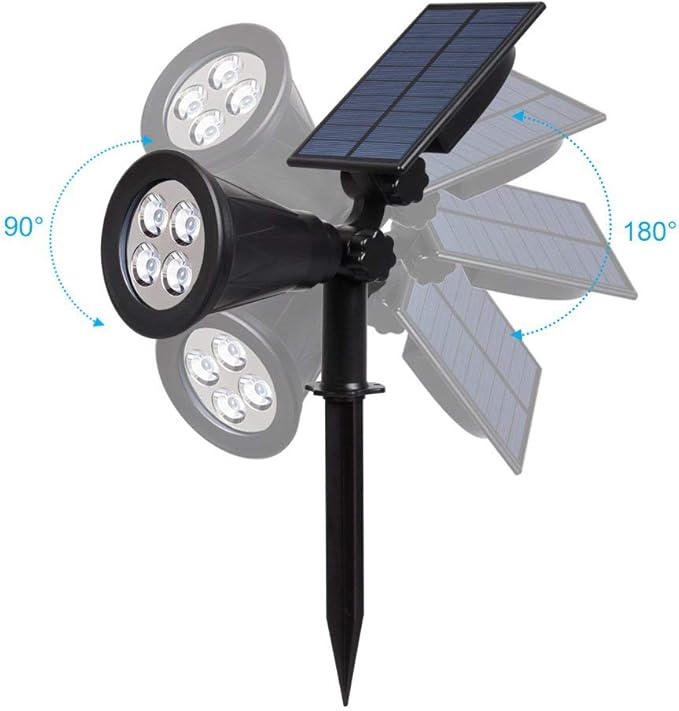 T-SUN Solar Spotlights Outdoor LED Landscape Spotlights Waterproof Lighting Auto Turn ON/Off Solar Lights Blue 2 Pack &amp Purple 2 Pack