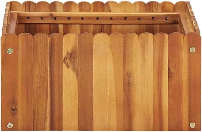 Garden Raised Bed 19.6x19.6x9.8 Solid Acacia Wood