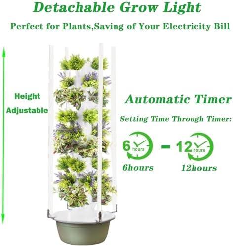 Hydroponic Growing System Hydroponic Tower Hydroponic Germination Kit Indoor Vertical Tower System Kit for Green Vegetables and Fruits for Herbs Fruits and Vegetables