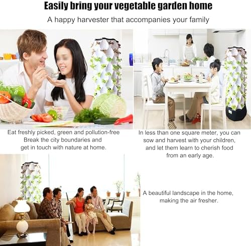 Aeroponic Garden Tower - Hydroponic Growing System for Vegetables Herbs and Strawberries - 48 Holes for Indoor and Outdoor Use