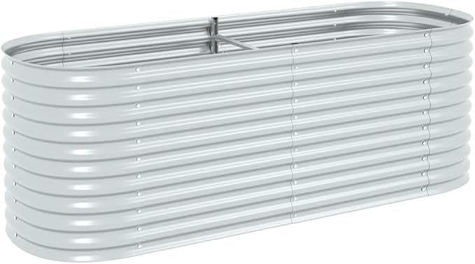 Raised Garden Bed 94.5x31.5x31.9 Galvanized Steel Silver Planter for Outdoor Vegetable Flower Garden Raised Bed Garden Box Elevated Planter Box for Patios and Backyards