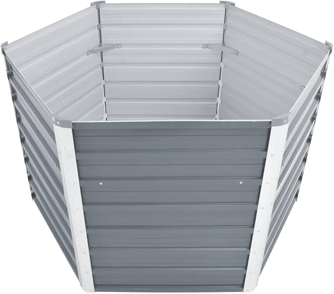 Garden Raised Bed Galvanized Steel 50.8x50.8x31.3 Gray