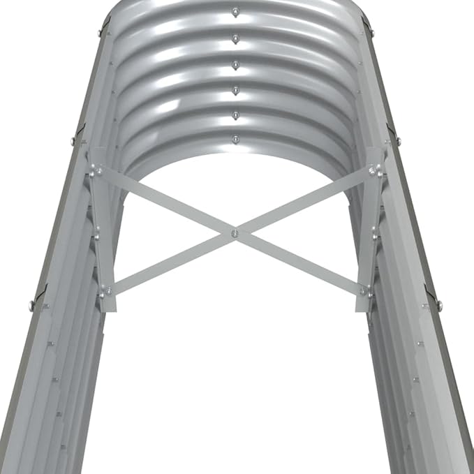 SKM Patio Raised Bed Powder-Coated Steel 102.4x15.7x14.2 Gray (7.54 KG/16.588 LBS)