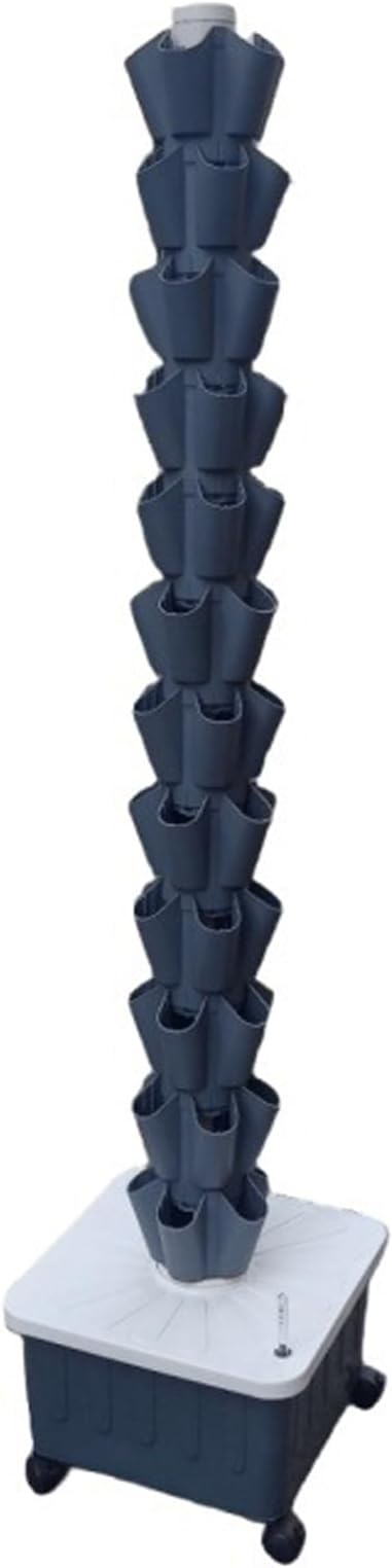Garden Hydroponic Vertical Tower Hydroponic Tower Hydroponic Planting System Hydroponic Symbiotic Planting Hydroponic Vertical Planting(Size:12 Layers (60 Holes)Color:Gray)