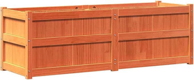 Wooden Raised Garden Bed Garden Planter Box Outdoor Wood Raised Garden Bed for Planting Plants Vegetables Wax Brown 59.1x19.7x19.7 Solid Wood Pine-250