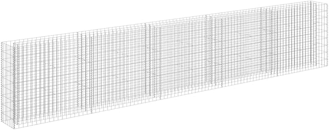 Galvanized Steel Gabion Raised Bed 177.2 x 11.8 x 35.4 in Durable Rustproof Outdoor Planter for Flowers and Boundary Walls with Textured Surface