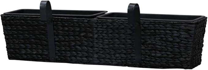 Planter Set of 2 Black Water Hyacinth Steel Cage Welded Wire Garden Baskets for Potted Plants Galvanized Mesh for Patio Cages for Stones Landscape