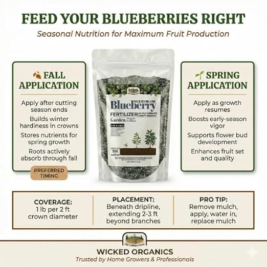 Old Cobblers Farm™ Wicked Organics Blueberry Fertilizer – Balanced Plant Food for Acid-Loving Plants Supports Strong Roots Green Foliage &amp Abundant Blooms (5 lbs | 10 lbs | 15 lbs | 20 lbs) (20l