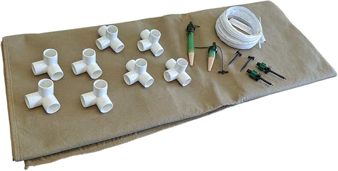 Grassroots Fabric Pots Raised Beds (2' x 4' w/Trellis &amp Blumat Irrigation Kit)