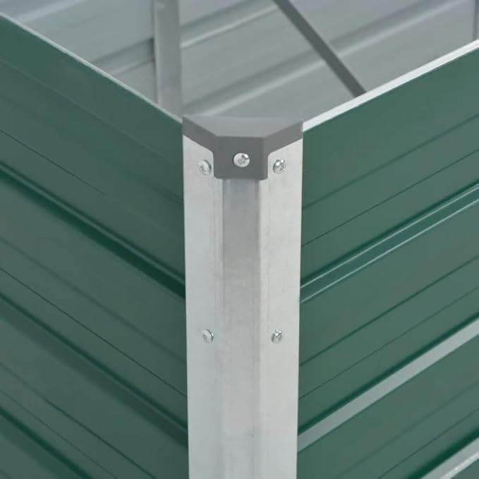 Green Raised Garden Bed Steel Planter Galvanized Box for Balcony Garden or Patio Baskets Cages Bed