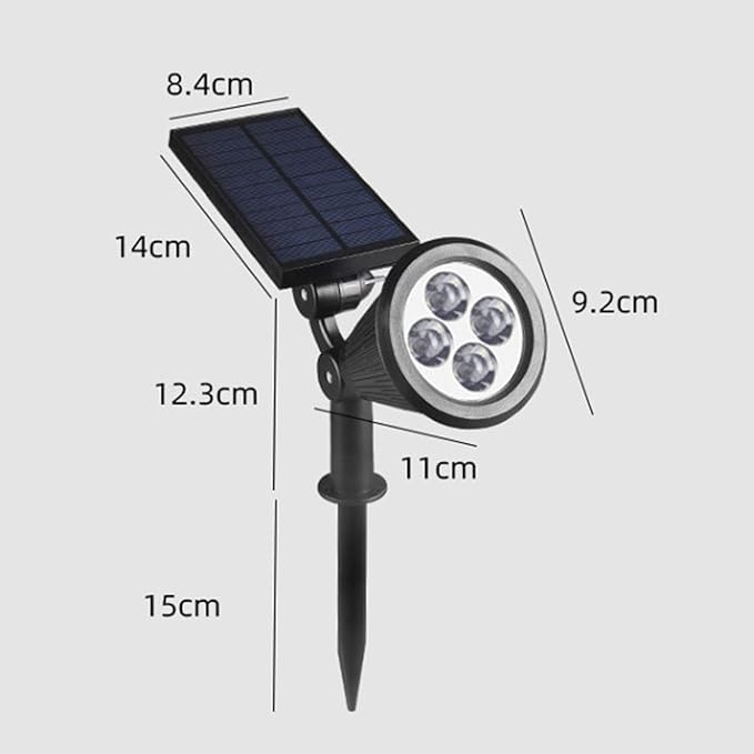 4led WarmSolar Color Changing Spot Lights Outdoor Waterproof 2 Pack Multicolor Landscape Spotlights 180° Solar Powered Lights Height Adjustable for Courtyards Balconies Gardens