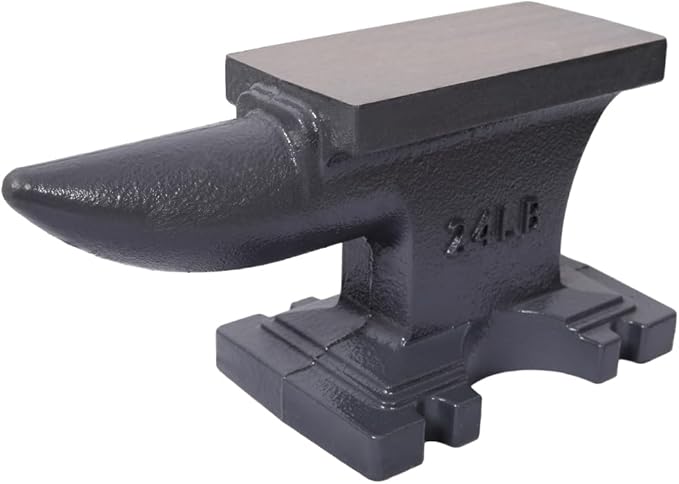 Cast Iron Anvil Single Horn Anvil with 6.8 x 3.3 Inch Countertop and Stable Base Luxebough High Hardness Blacksmith for Bending Shaping Forging Premium Rugged Design (24LB)