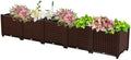 YSUEFIJO Raised Garden Bed Outdoor Planter Box with Water Design &amp Drainage Holes Vegetable Flowers Planting Raised Container Garden Bed Kit for Backyard/Patio/Gardener