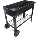 Mobile Metal Raised Garden Bed Cart with Wheels Elevated Planter Box for Vegetables Herbs Flowers Indoor &amp Outdoor Patio Balcony Backyard Ergonomic Waist-High Design Black