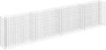 vidaXL Gabion Raised Bed | Proof Galvanized Steel Large Garden Planter Easy to Assemble Outdoor Patio Flower Plant Bed Border | Silver Size: 141.7x11.8x35.4