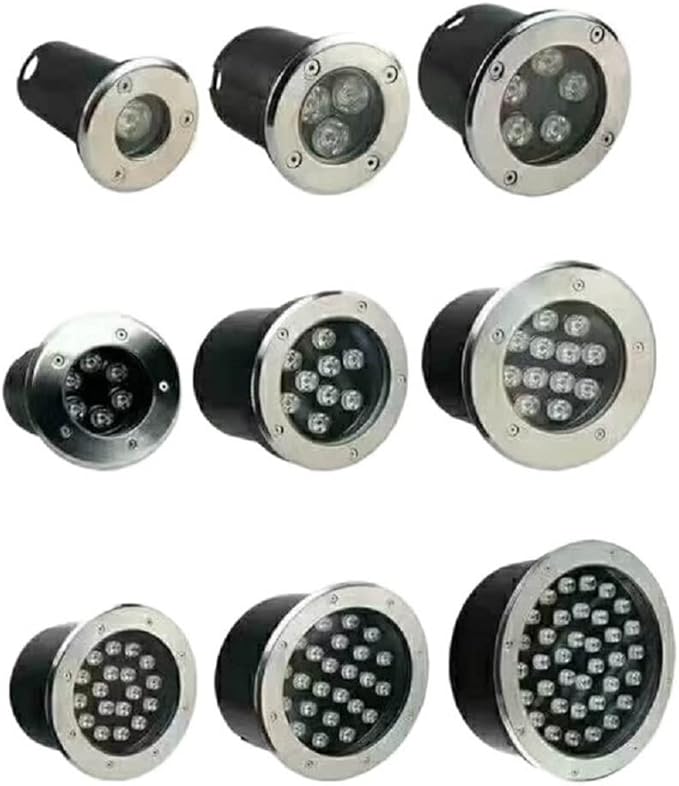 YSJX Lights Pack of 12 LED Landscape Spotlight AC90-265v 1w/3w/5w Diameter 65/80/100mm Ground Buried Garden Lamps Household Bulbs(Natural White3W)