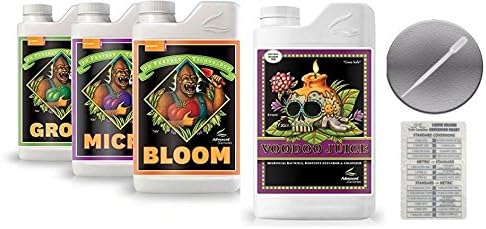 Advanced Nutrients Bloom Grow Micro 4L &amp Voodoo Juice 1L w/Conversion Card &amp Pipette