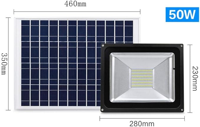 10W/20W/30W/50W LED Solar Waterproof Outdoor Spotlight Courtyard Home Wall Spotlight with High Brightness Aluminum Landscape Emergency Light