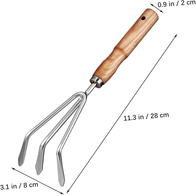Garden Tool Set Stainless Steel Gardening Kit with Smooth Wooden Handles for Digging Planting Pruning Lightweight Multi-Functional Tools for Women Men