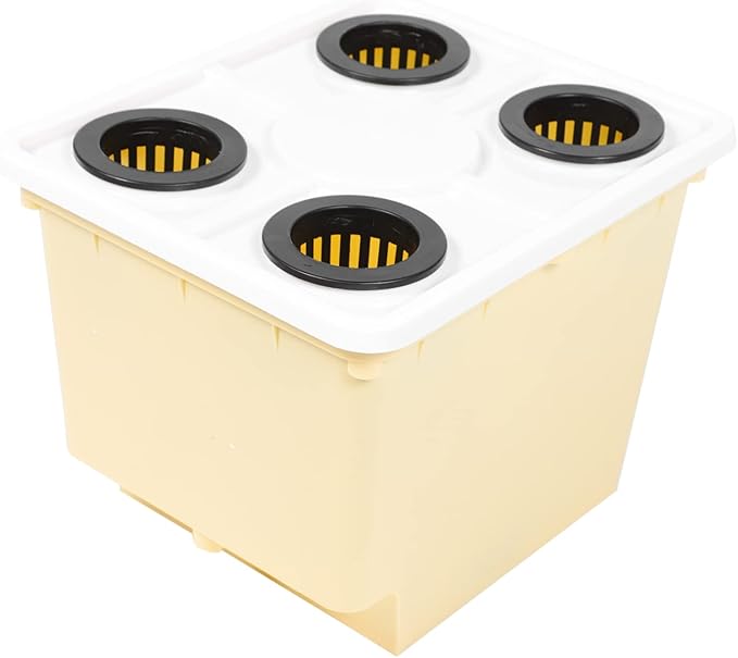 Totority 4holes Hydroponics System Soilless Cultivation Barrel for Vegetables Fruits and Flowers Plastic Planting Basket for Greenhouse Use
