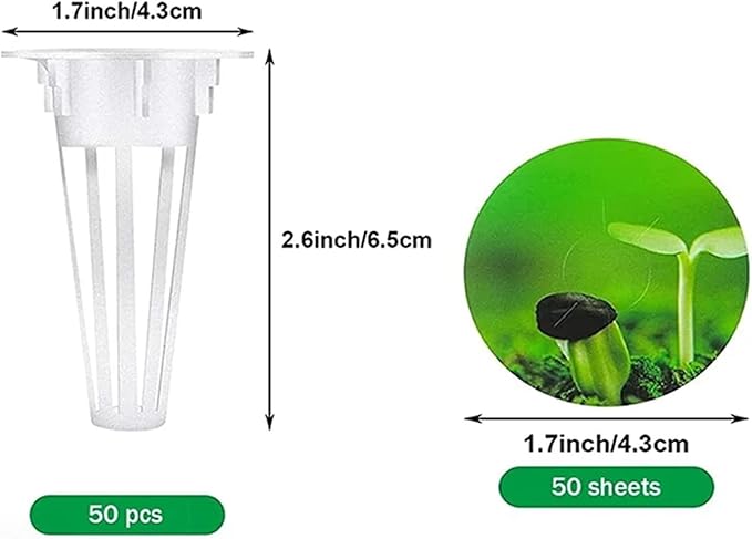 Net Pots for Hydroponics 100PCS B50C Hydroponic Growing - with Plant Baskets Containers