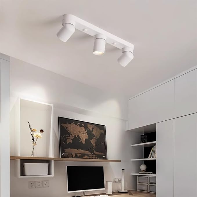 Spotlight Led Ceiling Light Fixture Fixed Track Lighting Kit Island 360°+90°Rotation Directio l Spotlights for Kitchen Office Bar