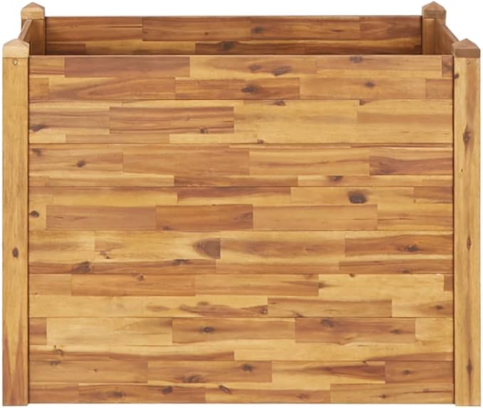 Outdoor Wooden Garden Raised Bed Raised Garden Bed Flower or Vegetable Planter Box for Garden Yard Wood Box for Planting 43.3x23.6x33.1 Solid Acacia Wood