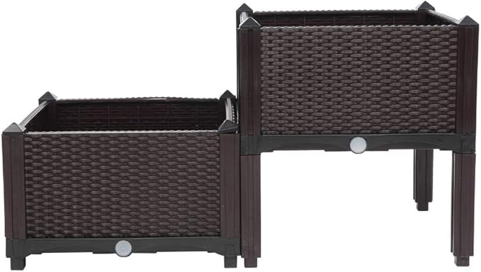 2pcs Planting Box Garden Bed Planters for Outdoor Plants Raised Planter Box Raised Beds for Gardening Raised Garden Beds Outdoor for Vegetables Tomato Planter Garden Boxes Outdoor Raised