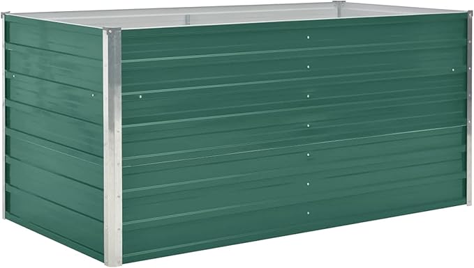 Raised Beds Patio Raised Planter Box for Vegetables Outdoor Garden Backyard Flowers Fruits 63x31.5x30.3 Galvanized Steel Green