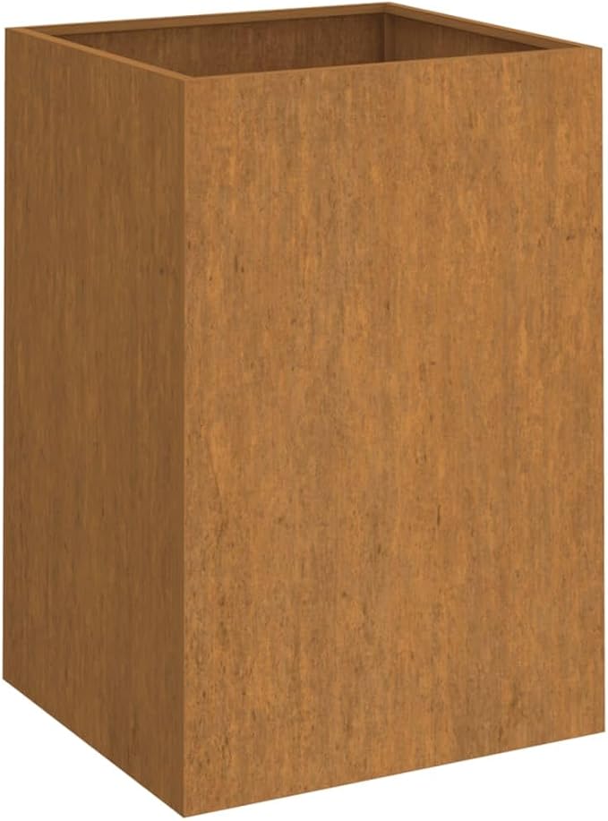 Corten Steel Raised Planter Box 20.5 x 20.5 x 29.5 inch Industrial Elevated Garden Bed for Patio Balcony Flower Vegetable Outdoor