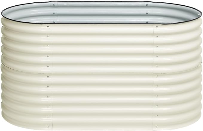 BPS 2-in-1 Metal Raised Garden Bed 5.3x2.7 FT Galvanized Planter Raised Beds for Vegetables Flowers 31'' Extra Tall