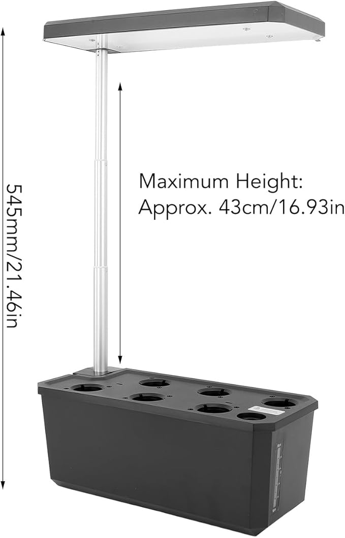 Hydroponics Grow System EasytoUse 100-240V Automatic LED Light Control Hydroponics Grow Machine for Kitchen (Black)