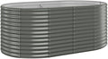 SKM Garden Raised Bed Powder-Coated Steel 68.9x39.4x26.8 Gray (11.3 KG/24.86 LBS)