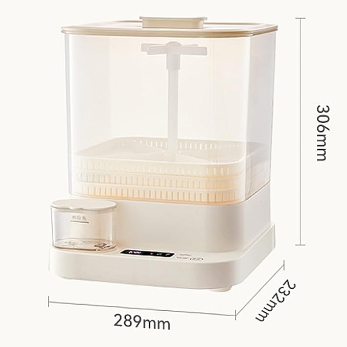 Automatic Bean Sprouts Machine 3 Layer Large Capacity Seed Sprouter Kit with LED Display 360° Automatic Spray 1.5L Water Tank Bean-Sprouts Maker for H