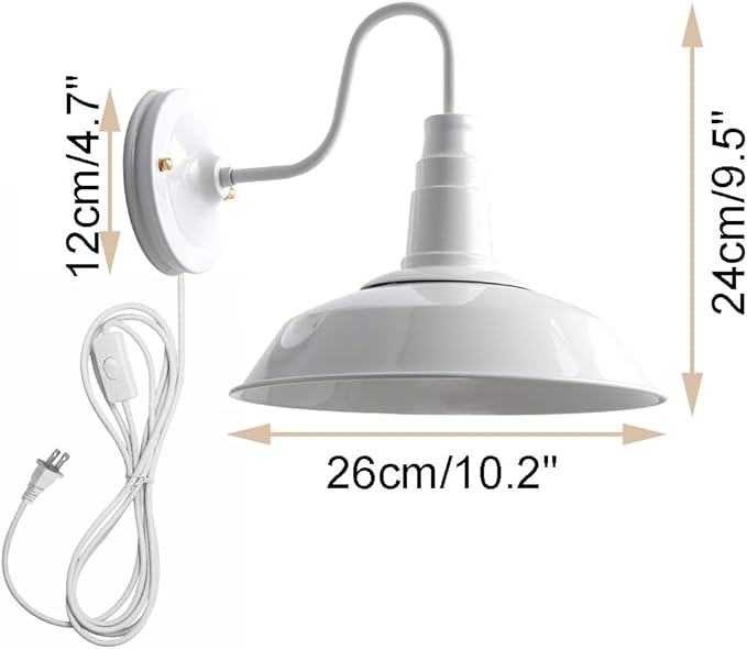 2-Pack Hook Type Wall Mounted Plant Light for Indoor Growing Full Spectrum 4500K 10W Adjustable Light Beam Range 15°-60° Vintage White Wall Lamps for Plants Flowers