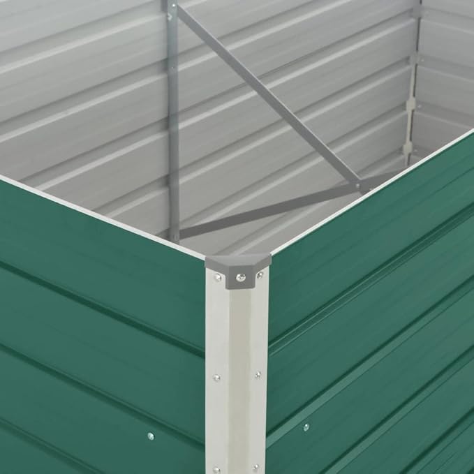 Raised Garden Bed 63 x 31.5 x 30.3 Galvanized Steel Green Elevated Planter Box Durable Raised Beds for Outdoor Vegetable Garden Flower Beds and Patio Planters