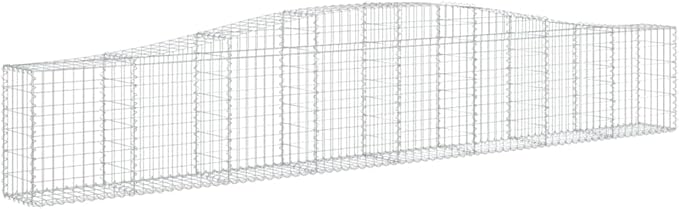 Silver Galvanized Iron Gabion Planter 157.5 x 157.5 x 31.5 in Large Outdoor Garden Raised Boxes for Patio Lawn for Stones Gravel Decorative Barrier