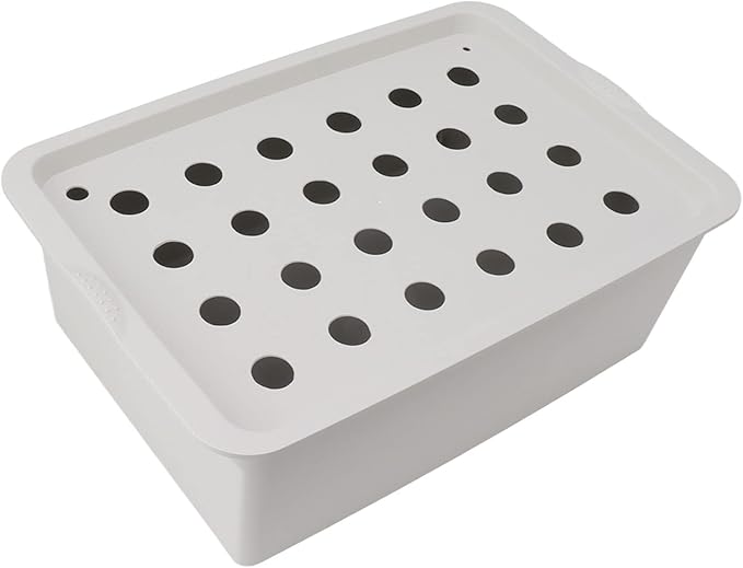 24 Holes Gray Hydroponic System Growing Box with Timer Oxygen Pump Hydroponic System Planter Box for Flowers Vegetables Plants (US Plug 110V)