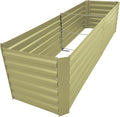 8x2x2FT Beige Metal Raised Garden Bed Kit Galvanized Outdoor Garden Bed Planter Box for Vegetables Flowers Herbs Succulents and More