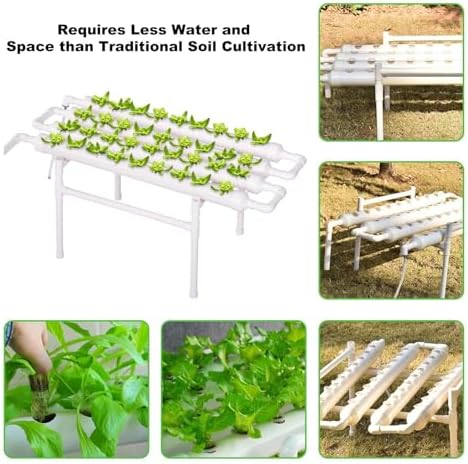 Hydroponics Growing System 1 Levels 36 Sites/Hydroponic Planting Vegetables Garden Tools with Water Pump Timer Nest Basket Growth Sponge for Vegetables Flowers Fruits